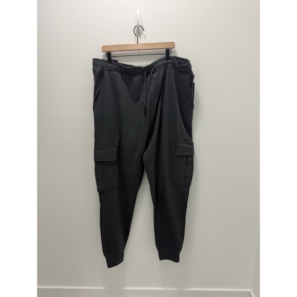 Steve's Jeans Big & Tall Charcoal Grey Cargo Joggers Sweatpants 4X